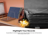 Vinyl Record Storage Holder Adjustable Solid Wood Record Stand for Albums 50-75 LP Vinyl Rack V1294-YM0901-H49311WO