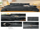 Dark Grey Luxury Thick Plush 4 Piece Set for 1.5m & 1.8m Beds Winter Ultra Soft Warm V888-ELOSUNG52488