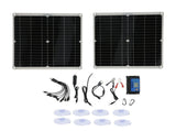 2Pcs 20V 25W Flexible Solar Panel Module with 20A Solar Controller Cable Battery Clip V1294-YM0901-3114210080311