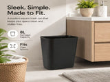 Space-Saving 8L Bathroom Trash Can with Lidless Design for Easy Use, Slim and Stylish Plastic V1370-AZ4-19829