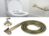G1/2in Vintage Copper HandHeld Toilet Seats Bidet Sprayer with Hose Fixed Base Bathroom Supply V1294-YM0901-3112200106311