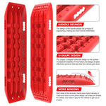 X-BULL Recovery tracks 10T Sand Mud Snow RED Offroad 4WD 4x4 2pc 91cm Gen 2.0 - red V211-AUEB-XBST001