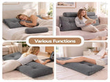 Artiss Headboard Pillow Double Wedge Backrest Triangular with 2 Cushions Grey BED-HEAD-TRAR-D-GY