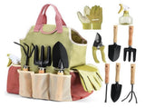 Premium 9-Piece Carbon Steel Garden Tool Set Organizer Tote Bag Heavy Duty Gardening Hand Kit V888-ELOSUNG52193