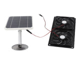 20W Solar Panel Solar Powered Dual Exhaust Fan Kit for Chicken Coops Greenhouses Sheds Pet Houses V1294-YM0901-3111240101211
