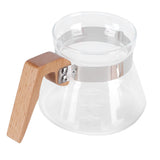 400ml Teapot Glass Coffee Maker Pot Water Kettle with Wood Handle Kitchen Accessory V1294-YM0721-3118210053111
