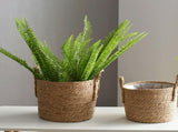 Flower Pots Seagrass Plant Basket with Handle Indoor Woven Flower Pot Toy Storage Container for V1294-YM0717-10077510