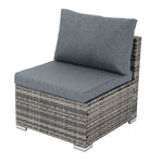 Outdoor Modular Lounge Sofa with Wicker End Table Set V264-OTF-530S-LGR-OTF-507-LGR