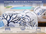 Blue Nautical Coastal Luxe Bedspread Coverlet 3 Piece Set V745-AC081398Q13U