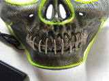 LED Glow Half Face Skull Model Mask for Halloween Costume Party Prop Show V1294-YM0727-JY07245