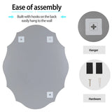 Beveled Silver Oval Wall Mirror Versatile Frameless Design for Vertical or Horizontal Display V767-JJ-XM774-M-V1