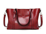 Red Fashionable Soft Leather Women's Handbag, Large Capacity Shoulder & Crossbody Tote, Casual V888-ELOSUNG13064