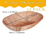 12 Pack Plastic Oval Basket, Empty Bread Basket Food Storage Basket Bulk,Plastic Wicker Baskets Bin V1370-AZ4-07576