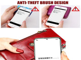 women's leather wallet, anti-skimming wallet, retro style wallet, Korean fashion wallet, long wallet V1106-939-98020-RED-L