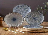 Ceramic Dinner Plates Set Of Plates Styles Dining Tableware High-Quality - Indigo - Size Pack of V1106-122-966992-IND-PACKOF4PIECES