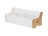 Artiss Folding Kraft Paper Sofa 3 Seater Accordion Bench with PU Leather Cushion Collapsible Couch PAPER-SOFA-3S-WHWD