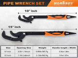 HORUSDY 2Pc Adjustable Wrench Quick Multi-Function Spanner Power Grip Pipe Set V465-81168