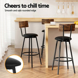 Artiss 4X Industrial Bar Stools Upholstered Counter Chairs Steel Frame Anti-Scratch BA-U-4789-WALX4