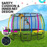 Kahuna Trampoline 14 ft with Basketball Set - Rainbow TRA-KAH-14-RB-BB