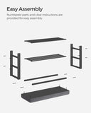 SONGMICS 3-Tier Metal Shoe Bench Storage Foam Padded Seat Dark Grey and Black V227-8498402111630