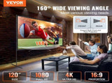 Projector Screen with Stand, 120 inch 169 4K 1080 HD Outdoor Movie Screen with Stand, Wrinkle-Free V952-TYPM20ZJSPJ15KMU2V0