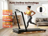 Everfit 3 in 1 Walking Pad Treadmill 20% Auto Incline Under Desk Foldable Treadmills for Home With TMILL-400H-AINC-BK