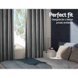 Artiss 2X Blockout Curtains Eyelet 240x230cm Grey Shine BC-SHINE-240X230-GY