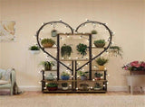 6 Tier Corner Plant Stand Metal & MDF Ladder Shelf Rack V178-66985