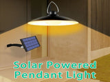 Solar Powered Pendants Light with Adjustable Panel Auto ON/OFF Lighting Sensor IP65 Water-resistant V1294-YM0901-L4166W-4