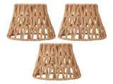 3PCS Faux Rattan Lamp Shades Bohemian Style Paper Braided E14 Bulb Clip On Decorative Lampshade for V1294-YM0901-3119240098711