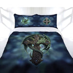 Anne Stokes Woodland Guardian Quilt Cover Set King V442-LDE-QUILTCS-WOODLANDGUARDIAN-GREEN-KI