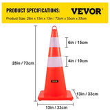 Safety, 10PCS 28" Traffic, PVC Orange Construction, 2 Reflective Collars Traffic V952-AQZYCQHSB2810FZ5BV0