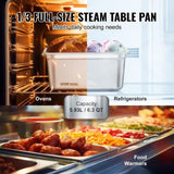 8 Pack Hotel Pans, 1/3 Size Anti-Jam Steam Pan with Lid, 0.8mm Thick Stainless Steel Steam Table V952-13FCCPBXG8JTBFFA9V0