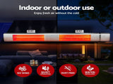 Devanti 2PCS Electric Strip Heater Radiant Infrared Heaters Remote Control 3000W RHP-TWR-3000-AL-2X