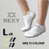 8X Rexy Seamless Sport Sneakers Socks Large Non-Slip Heel Tab MULTI COLOUR V274-GM-RXSPSK-L8-MUT