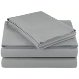 Double Bed Sheet Set 1800 Series Microfiber, Deep Pocket, Soft & Breathable, Grey V63-953201