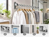2 Pack Foldable Wall Mounted Drying Rack, Aluminum Clothes Drying Rack for Bathroom Balcony, V1237-ZY-917-321