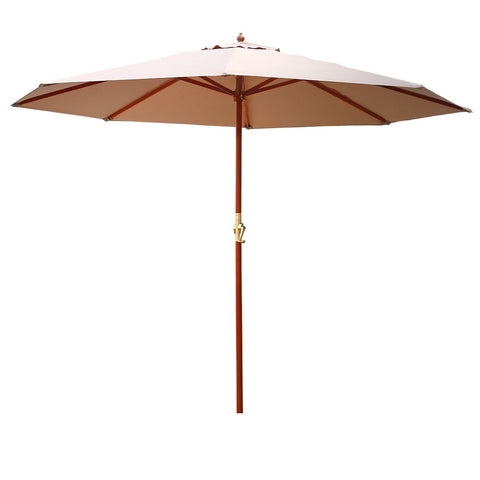 Instahut 3m Outdoor Umbrella Pole Umbrellas Beach Garden Sun Stand Patio Beige UMB-POLE-3-H-BG