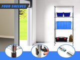 Modular Wire Storage 45x45cm Steel Shelving Chrome With Fixed Legs For Garage Warehouse Or Kitchen V63-841271