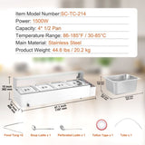 VEVOR Commercial Electric Food Warmer Countertop Buffet 4*8Qt with Glass Shield V952-SYSPBWQBLZK4RHM29V3