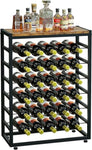 6-Tier Freestanding Wine Rack for 30 Bottles with Wood Countertop and Sturdy Metal Frame V178-36091