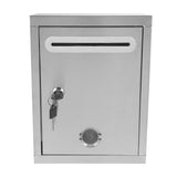 Stainless Steel Wall Mount Mailbox with Lock, Black Secure Mailbox for Office and Home Use, 1 Set V1369-AZ3-W-21473