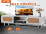Rattan TV Stand for 65 inch TV, Boho TV Stand with Rattan Door, Entertainment Center with Build-in V952-TBDSJ55YCBSL3PJVTV3