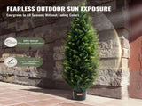 2 Pack 5' Artificial Cedar Topiary Tree Faux Plant UV Decor In/Outdoor V952-XSRGXJS60YCAVOMHCV0