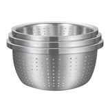 SOGA Stainless Steel Nesting Basin Colander Perforated Kitchen Sink Washing Bowl Metal Basket BOWL607