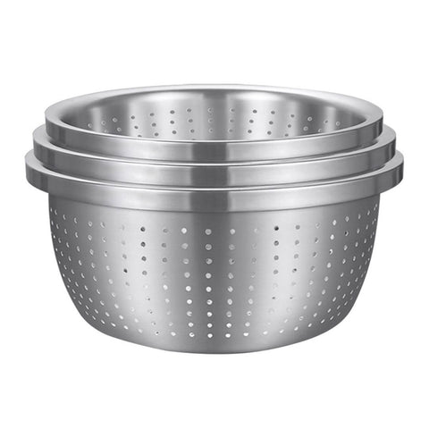 SOGA Stainless Steel Nesting Basin Colander Perforated Kitchen Sink Washing Bowl Metal Basket BOWL607