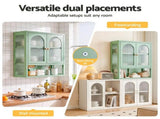 Artiss Buffet Cabinet Sideboard Wall Mounted Fluted Display Storage 70cm Green AI-SID-WM60-GN