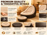 Large size inflatable sofa with foot pedal / foot stool Large size wide seat deep sitting feeling, V1102-M-SHOE-32531-GRAY-13A24120