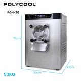 POLYCOOL Commercial 4L Benchtop Hard Ice Cream and Gelato Machine, 16L/hr output, 1400W, Stainless V219-FDSICMPYG20A