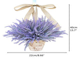 Artificial Hanging Flowers in Basket for Front Door Hanging Lavender Wreath Basket Outdoor Indoor V1294-YM0716-10348076